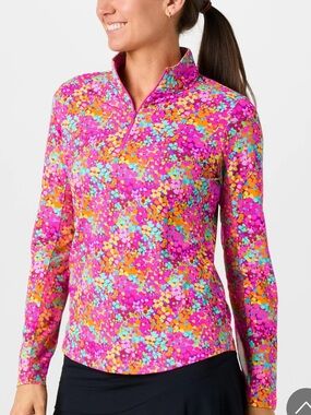 IBKUL Allan’s Ruched Elbow Length Sleeve Top Hot Pink Size XS, NWT